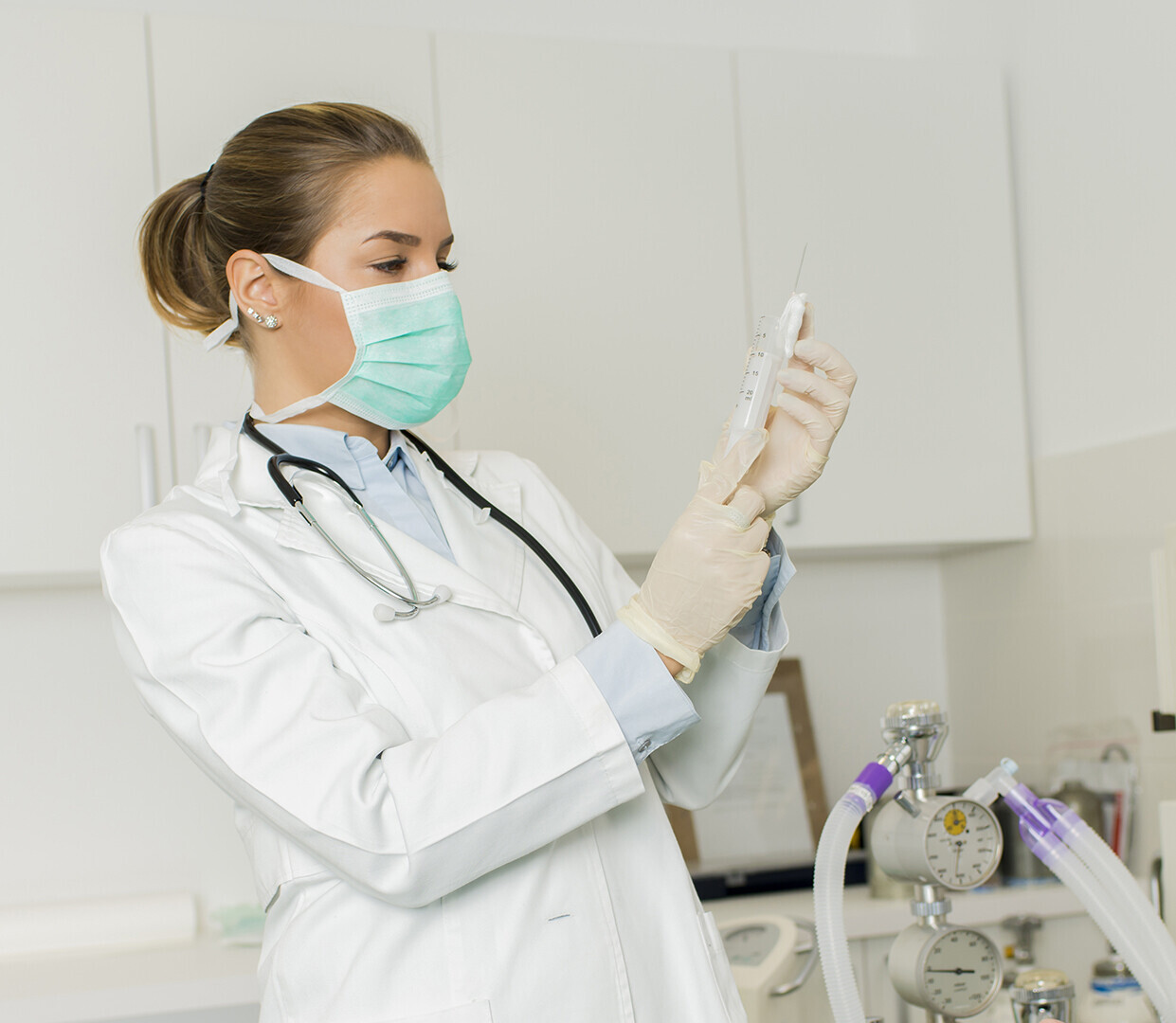 Anesthesiologist with Syringe