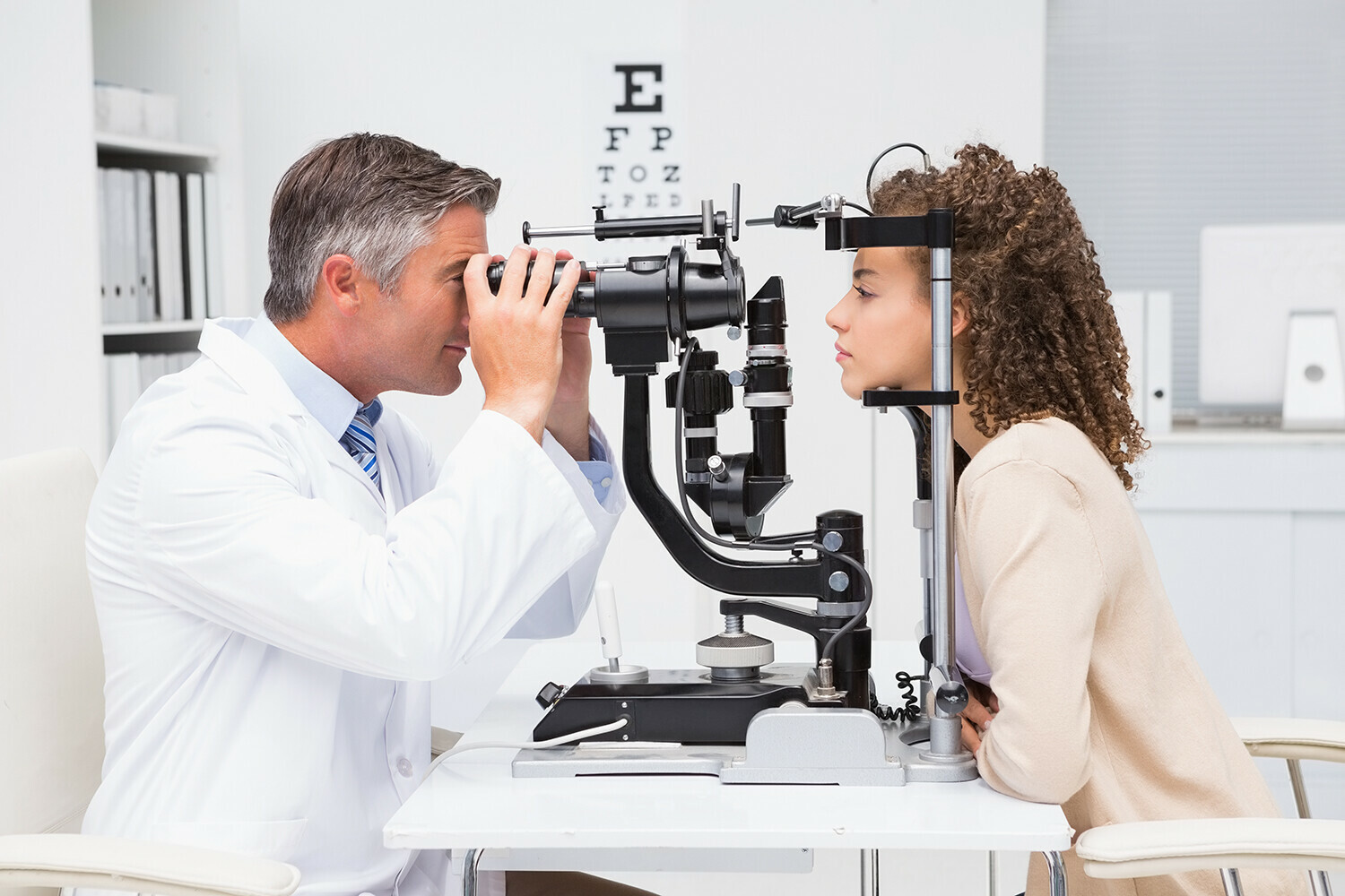 Optometrist with Patient