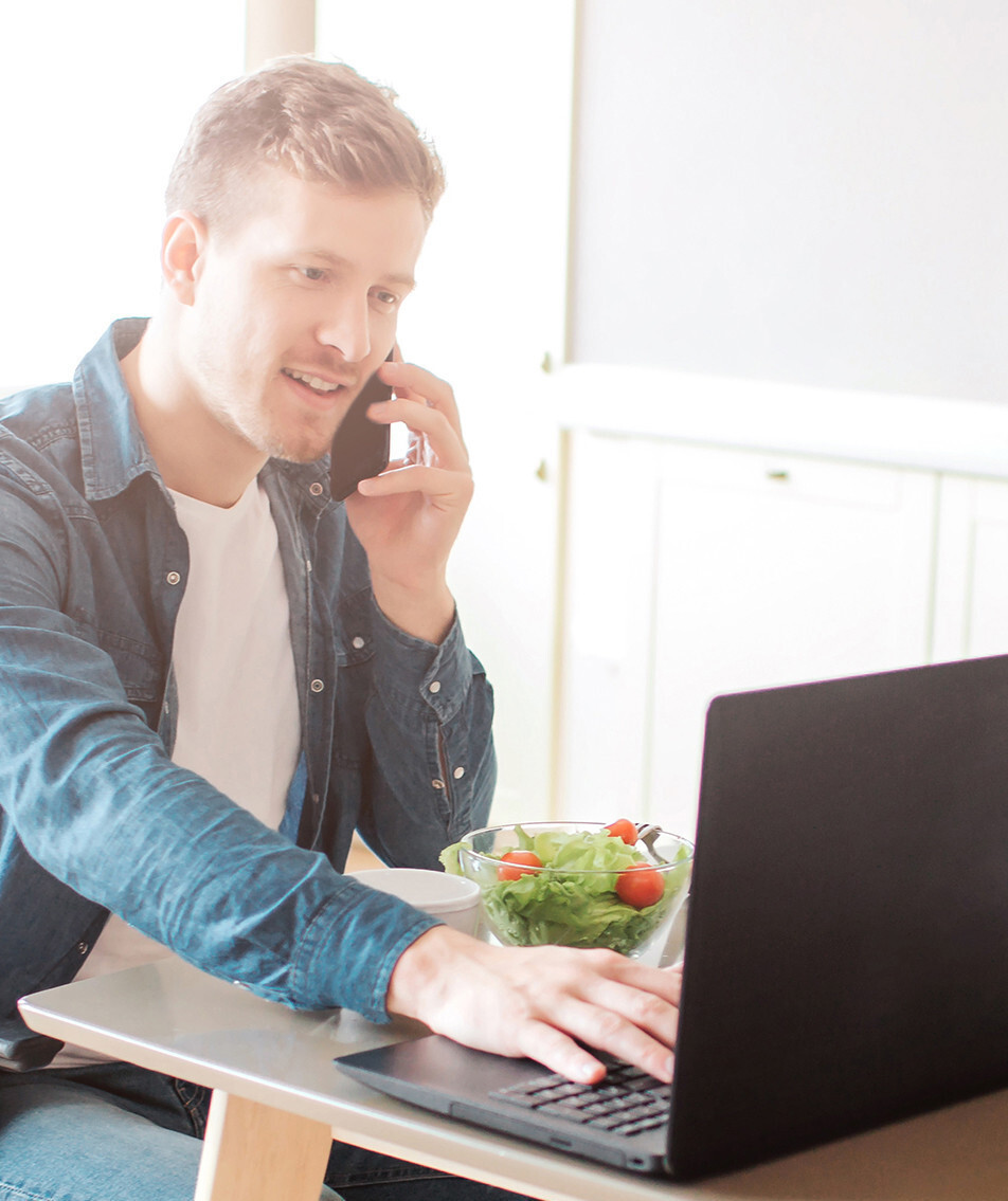 Man calling Insurance Agent