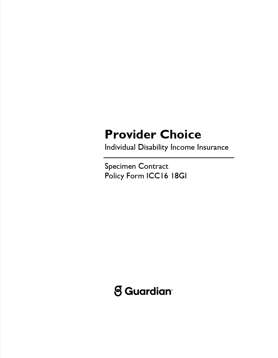 Provider Choice Specimen Policy