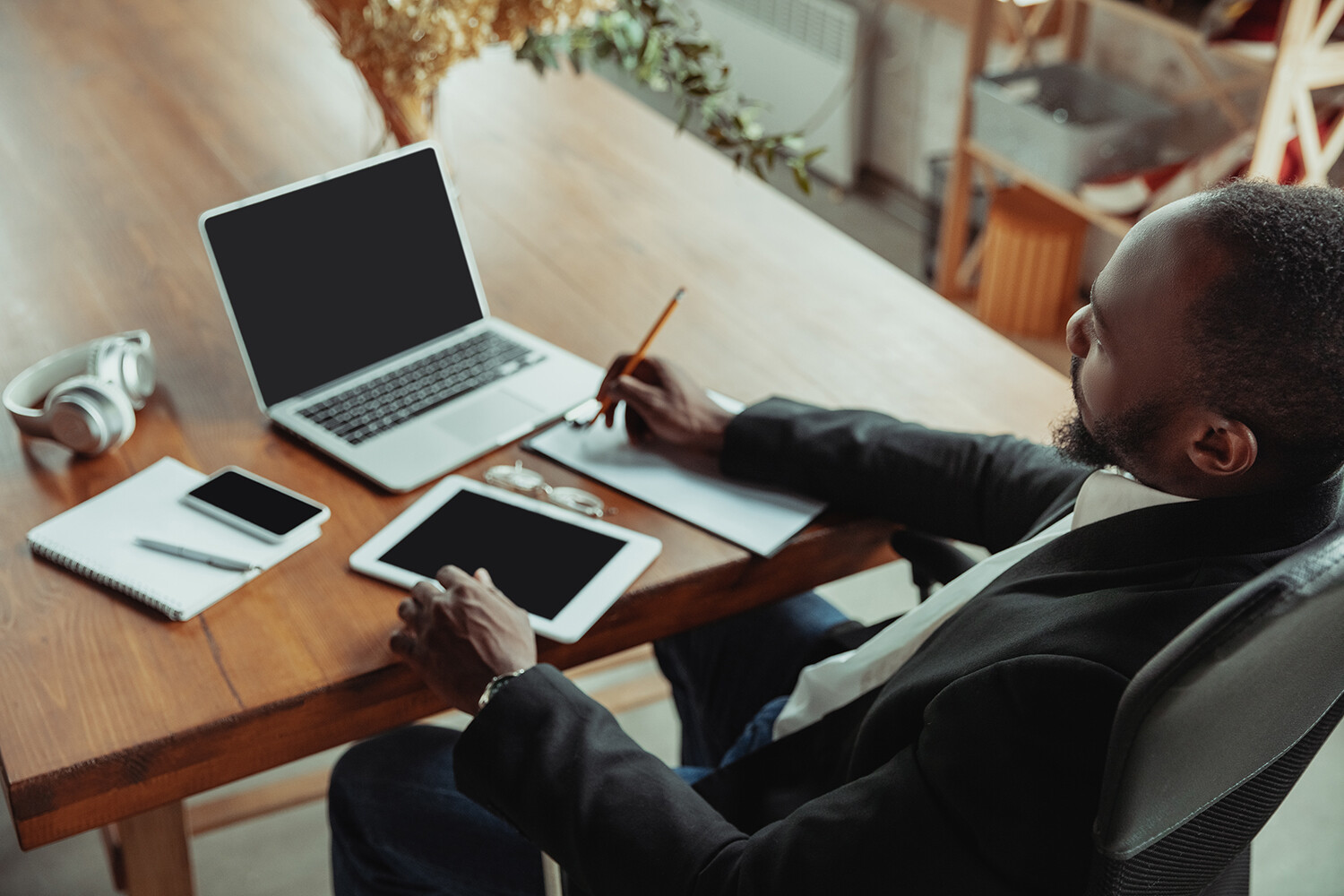 Man working on computer