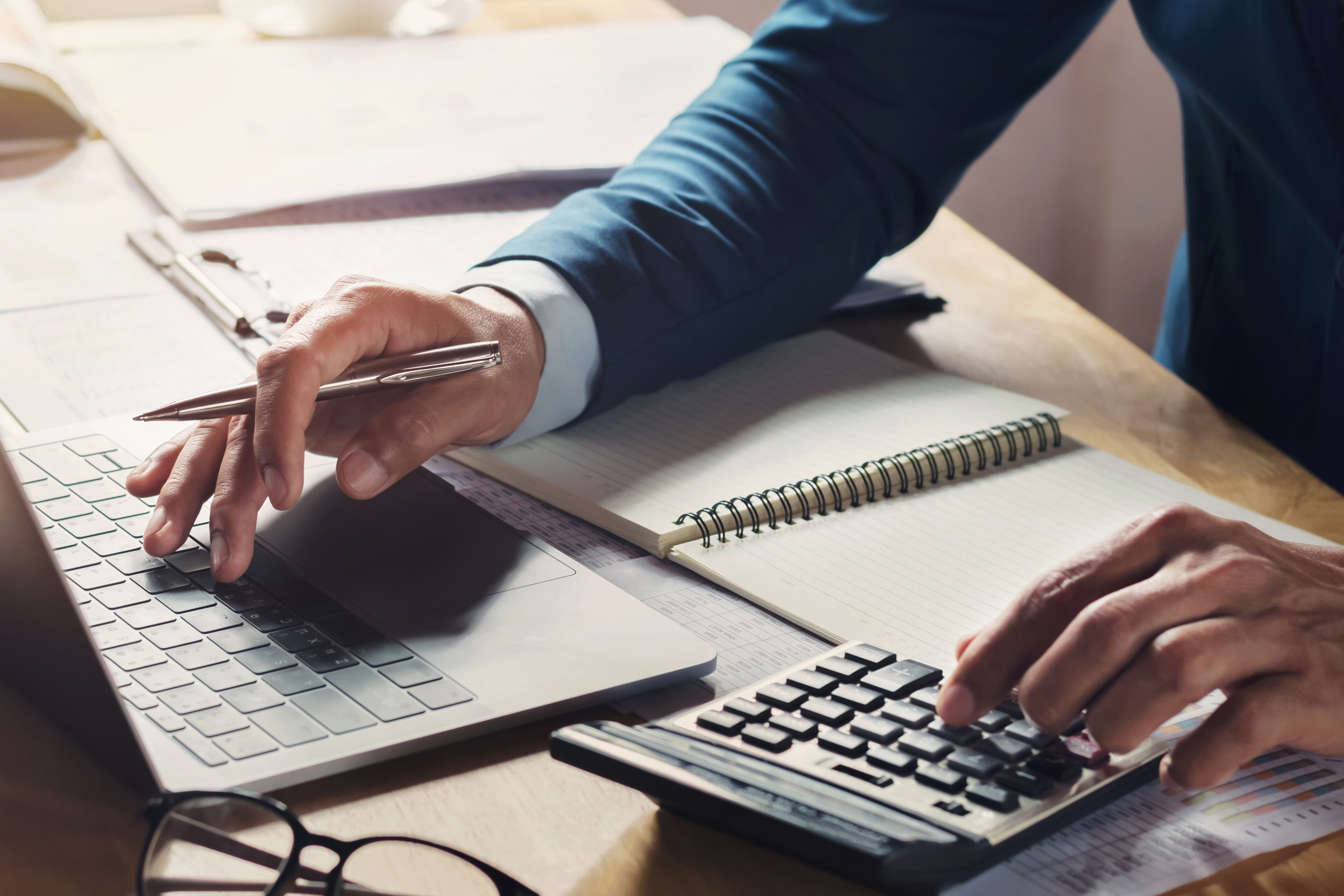 Professional accountant looking at a document