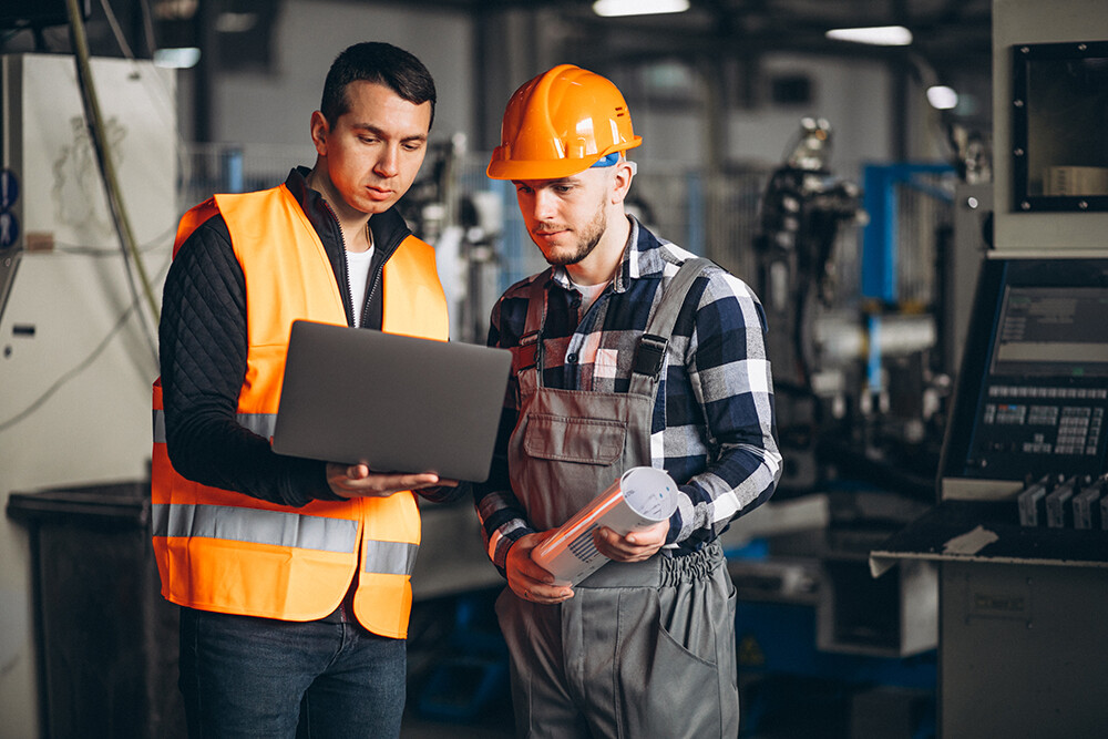 Factory Workers in a Meeting